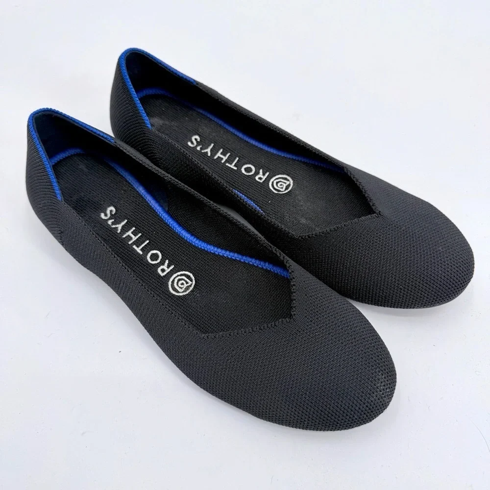 ROTHY’S The Flat Round Toe In Black Solid Size 8